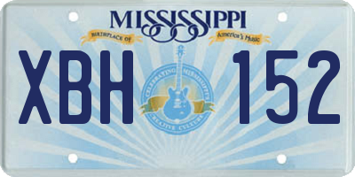 MS license plate XBH152