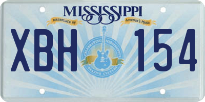 MS license plate XBH154