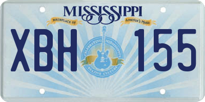 MS license plate XBH155