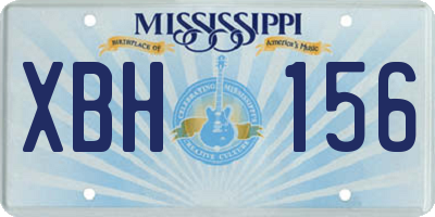 MS license plate XBH156
