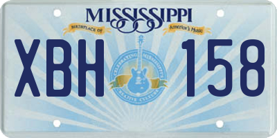 MS license plate XBH158