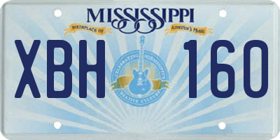 MS license plate XBH160