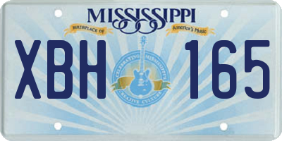 MS license plate XBH165