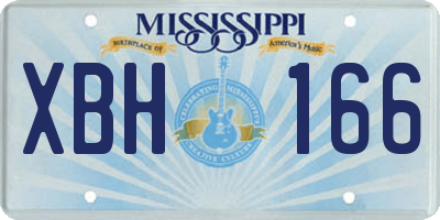 MS license plate XBH166