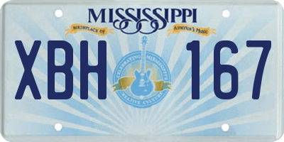 MS license plate XBH167