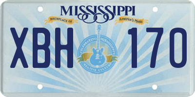MS license plate XBH170