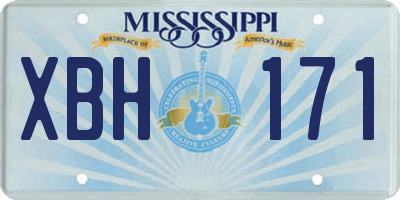 MS license plate XBH171