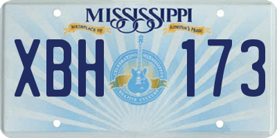 MS license plate XBH173