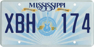 MS license plate XBH174