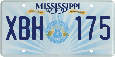 MS license plate XBH175