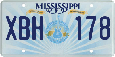 MS license plate XBH178