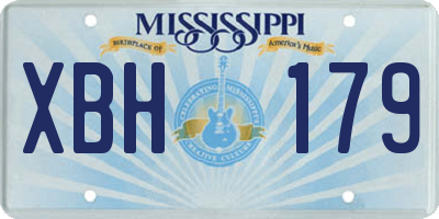 MS license plate XBH179