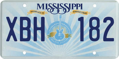 MS license plate XBH182