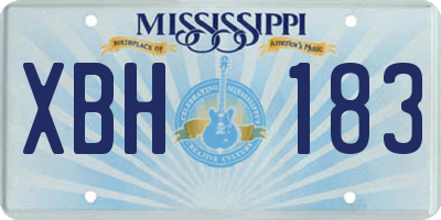 MS license plate XBH183