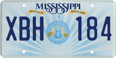 MS license plate XBH184