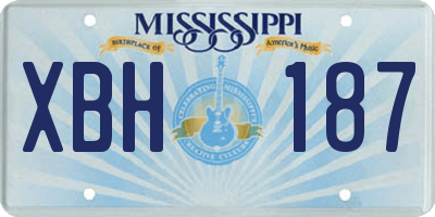MS license plate XBH187