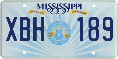 MS license plate XBH189