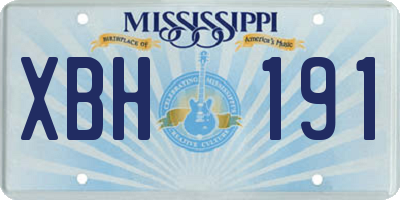 MS license plate XBH191
