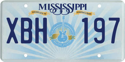 MS license plate XBH197