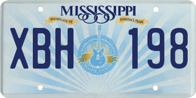MS license plate XBH198