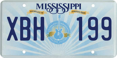MS license plate XBH199