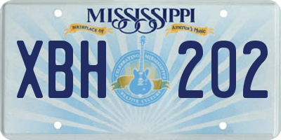 MS license plate XBH202
