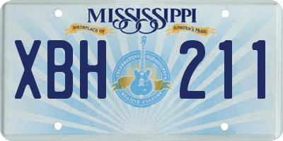 MS license plate XBH211