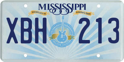 MS license plate XBH213
