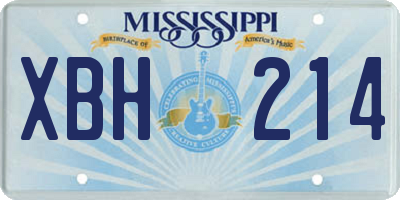 MS license plate XBH214