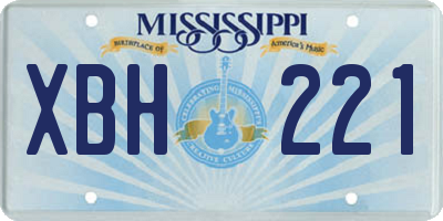 MS license plate XBH221