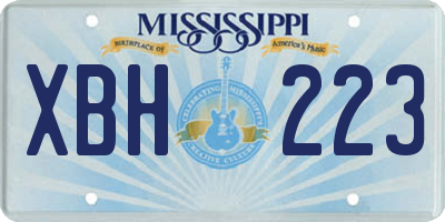 MS license plate XBH223