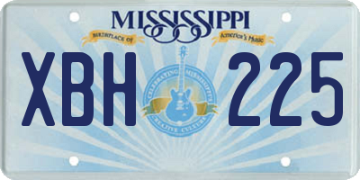 MS license plate XBH225