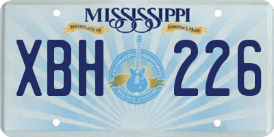 MS license plate XBH226
