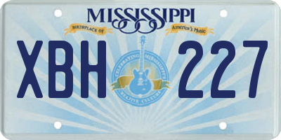 MS license plate XBH227