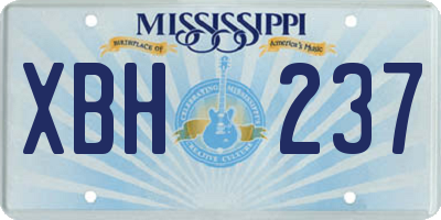 MS license plate XBH237
