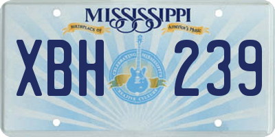 MS license plate XBH239