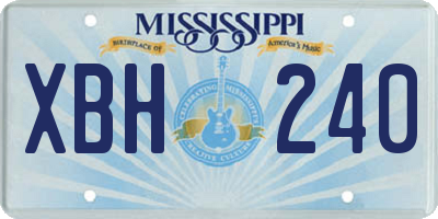MS license plate XBH240