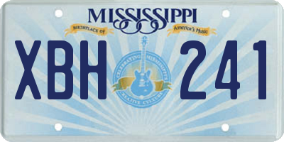MS license plate XBH241