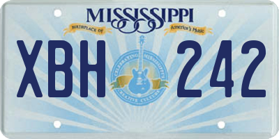 MS license plate XBH242
