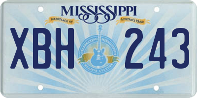 MS license plate XBH243