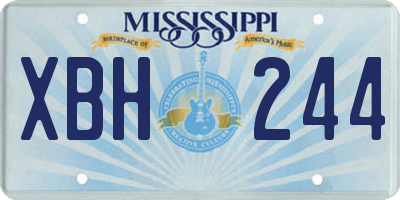 MS license plate XBH244
