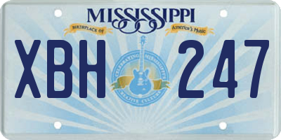 MS license plate XBH247