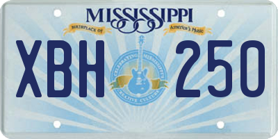 MS license plate XBH250