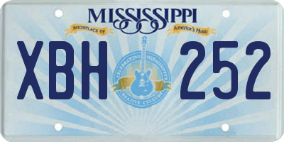 MS license plate XBH252