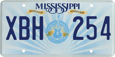 MS license plate XBH254