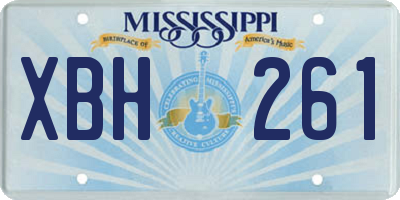 MS license plate XBH261