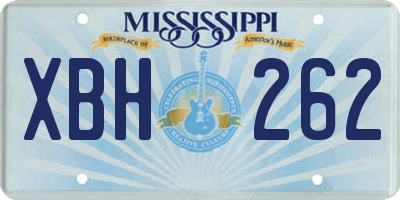 MS license plate XBH262