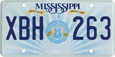 MS license plate XBH263