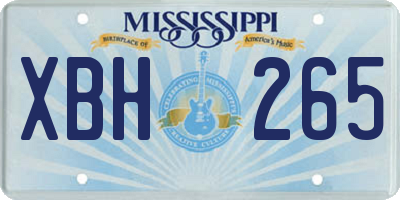 MS license plate XBH265