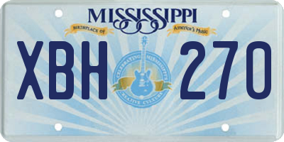 MS license plate XBH270